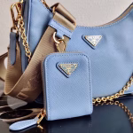 Prada Re-Edition 2005 Shoulder Bag In Blue Saffiano Leather - Image 4