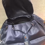 Prada Navy Blue Nylon Backpack With Clutch - Image 2