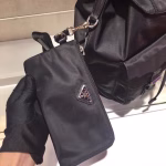 Prada Black Nylon Backpack With Clutch - Image 3