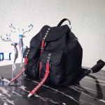 Prada Black Nylon Backpack With Red Metal Studs - Image 7
