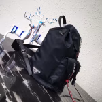 Prada Black Nylon Backpack With Red Metal Studs - Image 3