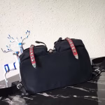 Prada Black Nylon Backpack With Red Metal Studs - Image 5