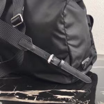 Prada Black Nylon Backpack With White Metal Studs - Image 5