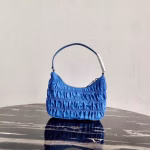 Prada Mini Hobo Bag In Blue Nylon and Leather - Image 2