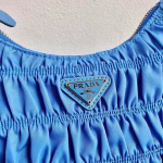 Prada Mini Hobo Bag In Blue Nylon and Leather - Image 5