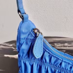 Prada Mini Hobo Bag In Blue Nylon and Leather - Image 4