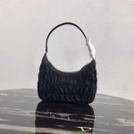 Prada Mini Hobo Bag In Black Nylon and Leather - Image 2