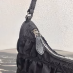 Prada Mini Hobo Bag In Black Nylon and Leather - Image 8