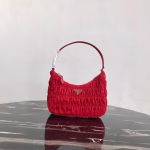 Prada Mini Hobo Bag In Red Nylon and Leather - Image 6