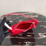 Prada Mini Hobo Bag In Red Nylon and Leather - Image 3