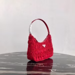 Prada Mini Hobo Bag In Red Nylon and Leather - Image 2