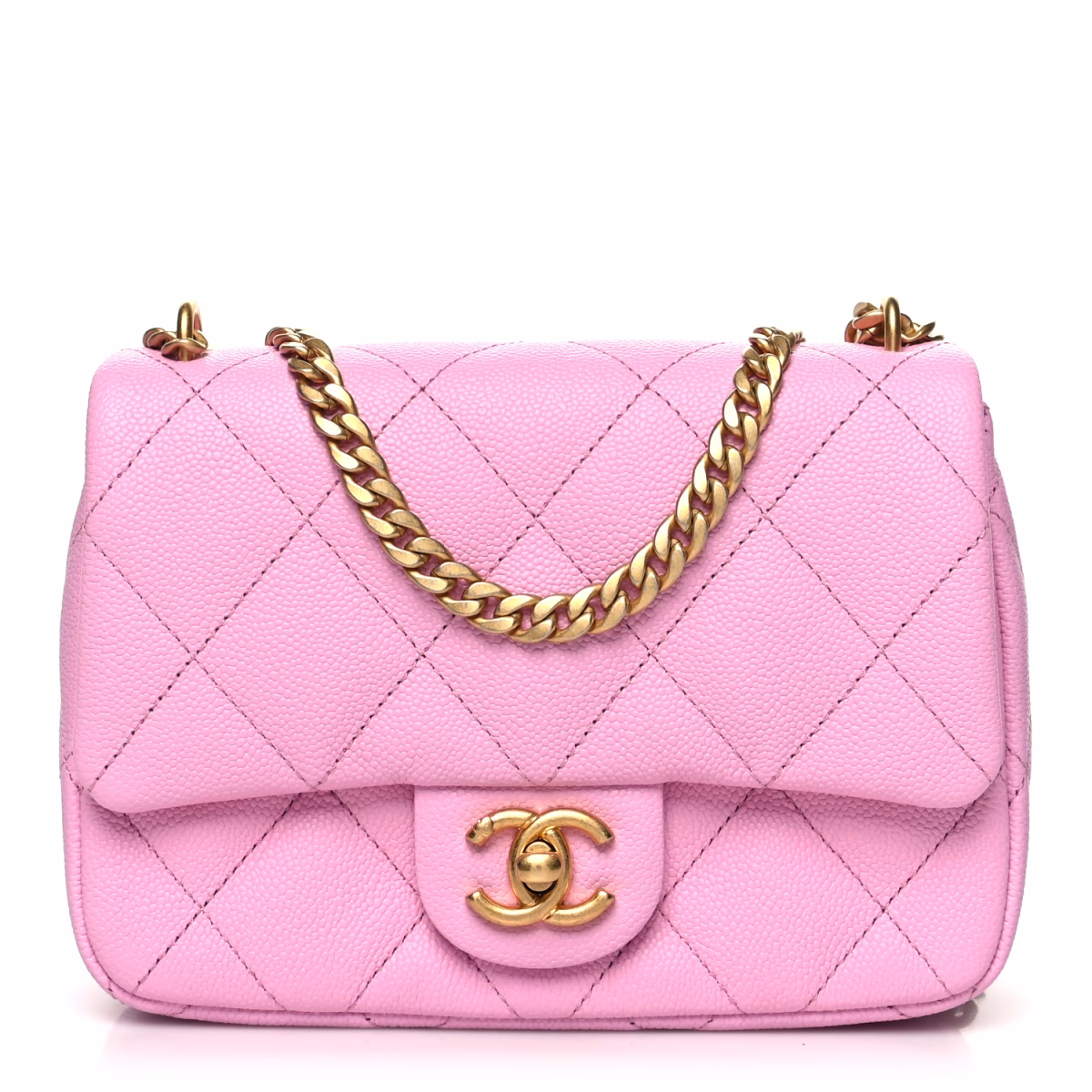 Caviar Quilted Mini Sweetheart Flap Lilas - Image 1