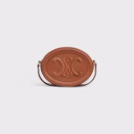 CROSSBODY OVAL PURSE CUIR TRIOMPHE IN SMOOTH CALFSKIN TAN
