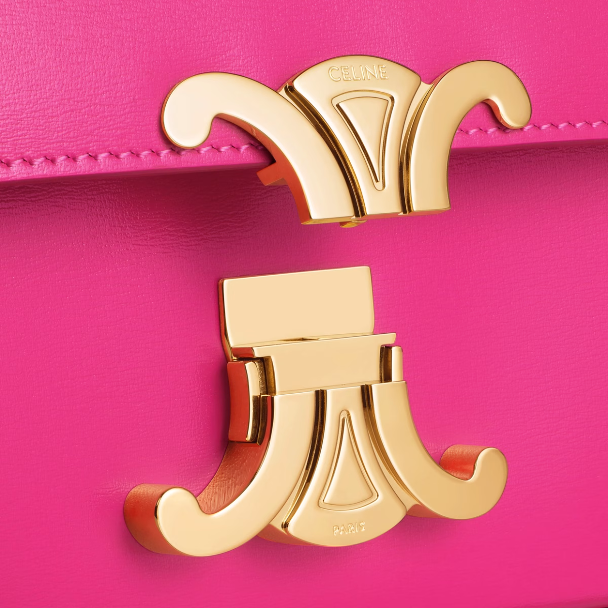 SHOULDER BAG TRIOMPHE IN SHINY CALFSKIN BRIGHT PINK - Image 4