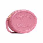 CROSSBODY OVAL PURSE CUIR TRIOMPHE IN SMOOTH CALFSKIN PINK - Image 3