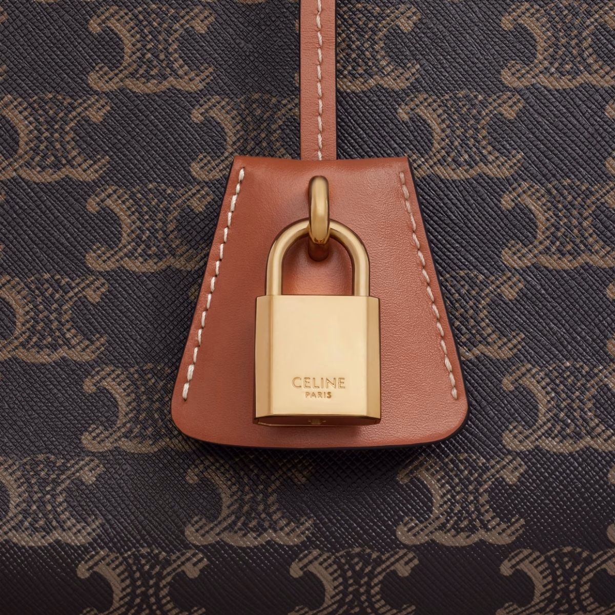 MINI HORIZONTAL CABAS IN TRIOMPHE CANVAS AND CALFSKIN TAN - Image 5