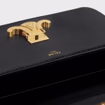 CHAIN SHOULDER BAG TRIOMPHE IN SHINY CALFSKIN BLACK - Image 4
