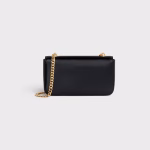 CHAIN SHOULDER BAG TRIOMPHE IN SHINY CALFSKIN BLACK - Image 3