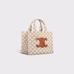 SMALL CABAS THAIS IN TEXTILE WITH TRIOMPHE CANVAS PRINT AND CALFSKIN WHITE - Image 2