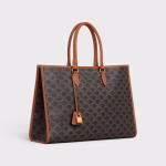 HORIZONTAL CABAS IN TRIOMPHE CANVAS AND CALFSKIN TAN - Image 2