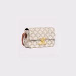 TRIOMPHE SHOULDER BAG IN TRIOMPHE CANVAS AND CALFSKIN WHITE - Image 2
