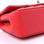 Lambskin Quilted Mini Rectangular Flap Red - Image 4