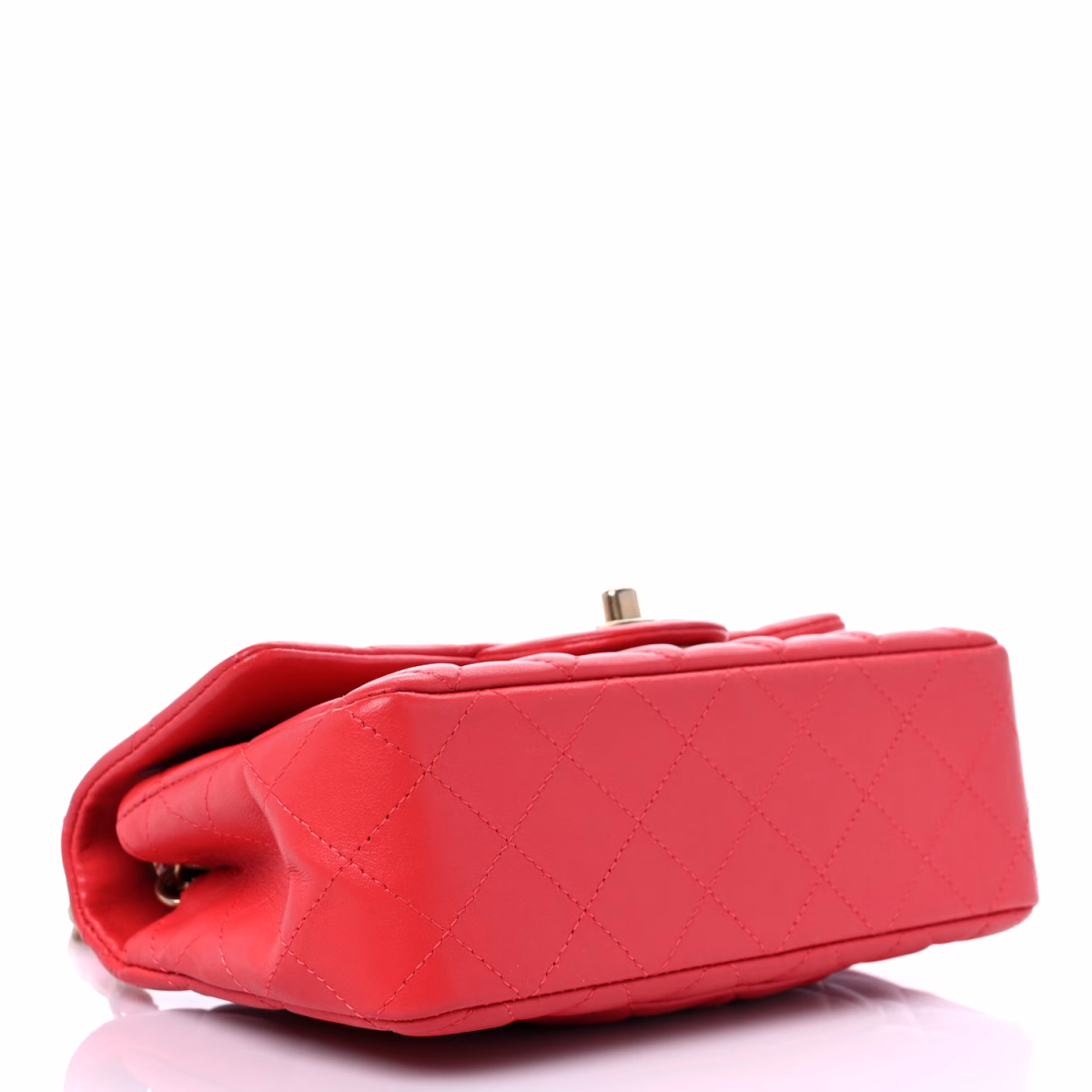 Lambskin Quilted Mini Rectangular Flap Red - Image 7