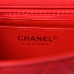 Lambskin Quilted Mini Rectangular Flap Red - Image 5