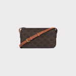 TRIOMPHE SHOULDER BAG IN TRIOMPHE CANVAS AND CALFSKIN TAN - Image 3