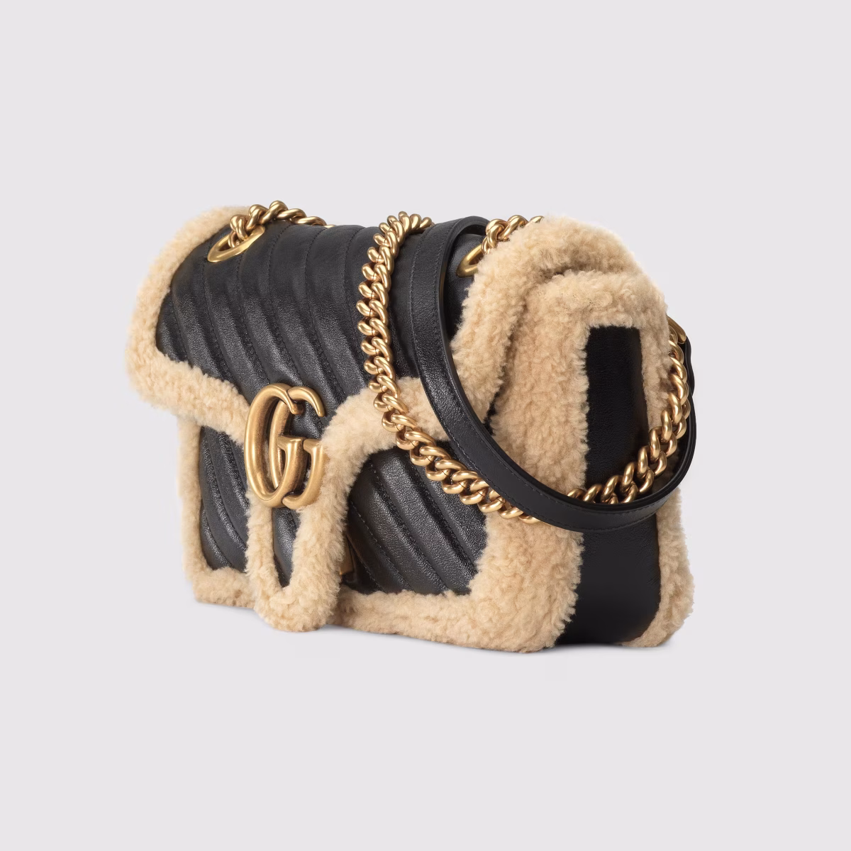 GG Marmont small shoulder bag with wool trim - Image 3
