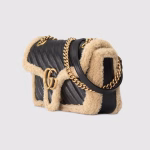 GG Marmont small shoulder bag with wool trim - Image 3