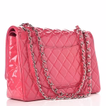 NEW ARRIVAL-Patent Maxi Quilted Double Flap Dark Pink - Image 2