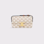 TRIOMPHE SHOULDER BAG IN TRIOMPHE CANVAS AND CALFSKIN WHITE