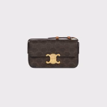 TRIOMPHE SHOULDER BAG IN TRIOMPHE CANVAS AND CALFSKIN TAN