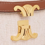 CLASSIQUE TRIOMPHE BAG IN TEXTILE WITH TRIOMPHE CROCHET EMBROIDERY NATURAL / TAN - Image 5