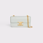 CHAIN SHOULDER BAG TRIOMPHE IN SHINY CALFSKIN JADE