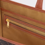HORIZONTAL CABAS IN TRIOMPHE CANVAS AND CALFSKIN TAN - Image 3
