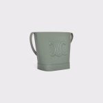 SMALL BUCKET CUIR TRIOMPHE IN SMOOTH CALFSKIN LAUREL
