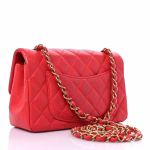 Lambskin Quilted Mini Rectangular Flap Red - Image 3