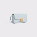 SHOULDER BAG TRIOMPHE IN SHINY CALFSKIN SOFT BLUE - Image 2