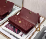 Dior Caro Belt Pouch with Chain In Bordeaux Calfskin - Image 4