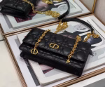 Dior Caro Belt Pouch with Chain In Black Calfskin - Image 2