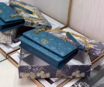 Dior Caro Belt Pouch with Chain In Steel Blue Calfskin - Image 4