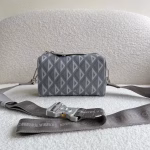 Dior Lingot Messenger Bag In Gray CD Diamond Canvas - Image 9