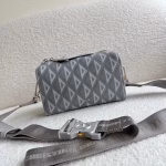 Dior Lingot Messenger Bag In Gray CD Diamond Canvas - Image 6