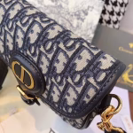 Dior Small Bobby Bag In Blue Dior Oblique Canvas - Image 5