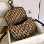 Dior Medium Bobby Bag In Brown Dior Oblique Canvas - Image 8