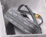 Dior Medium Bobby Bag In Grey Dior Oblique Canvas - Image 2