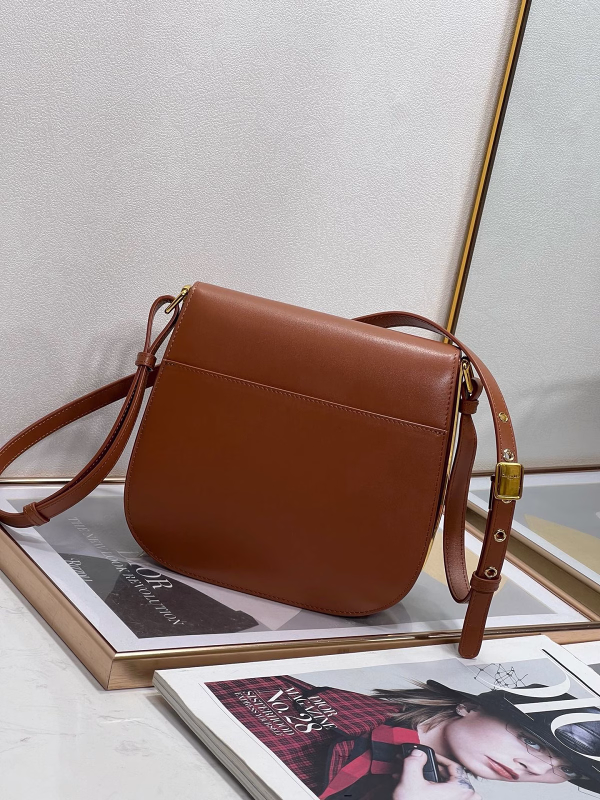 Dior Bobby Frame Bag In Brown Box Calfskin - Image 7