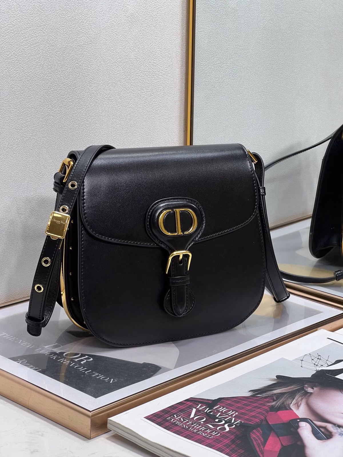 Dior Bobby Frame Bag In Black Box Calfskin - Image 6